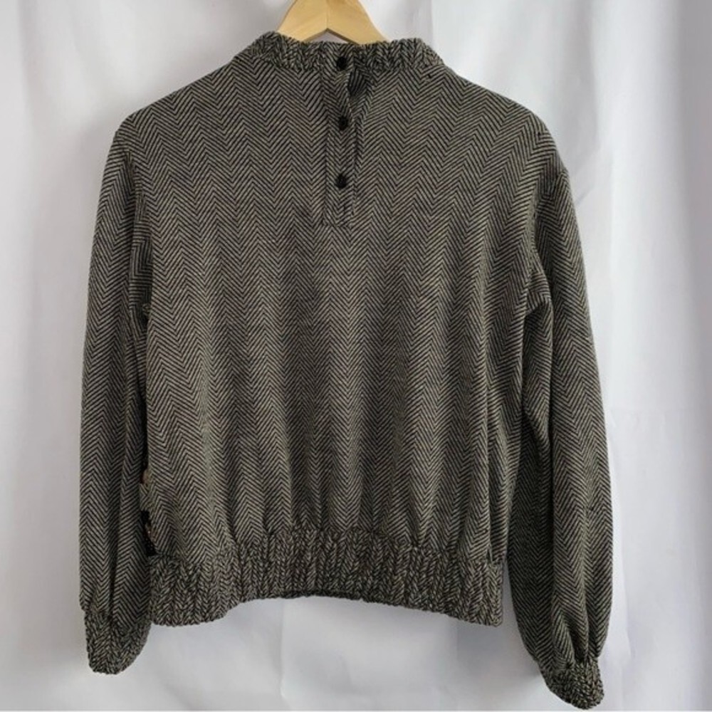 Rare Vintage KOOS Van Den Akker New York Metallic Lace Overly Button Sweater S - Picture 3 of 15